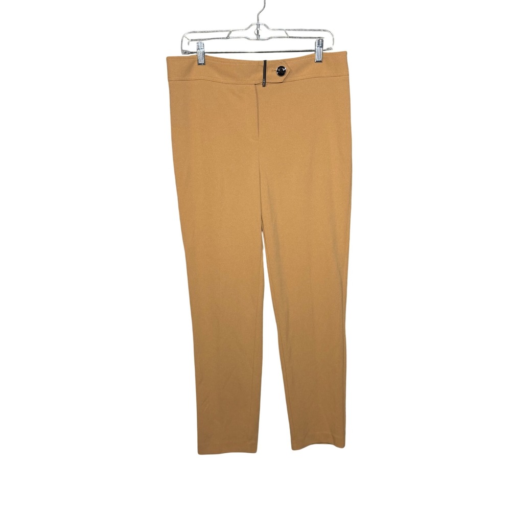 Calvin Klein Womens Camel Tan Straight Leg Dress Pants Size 10 Trousers Workwear